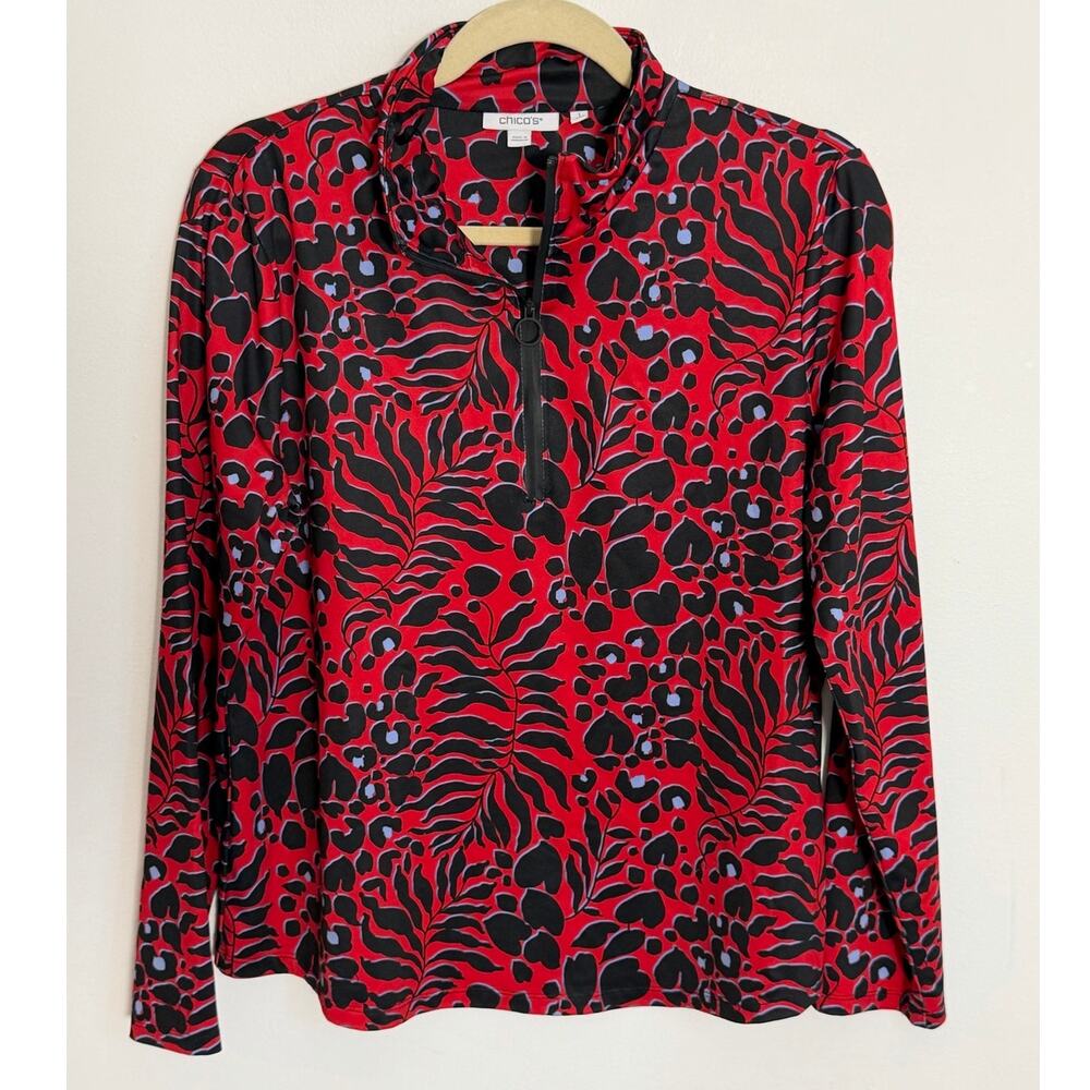 Chico's‎ Zenergy Pullover half zip top size medium